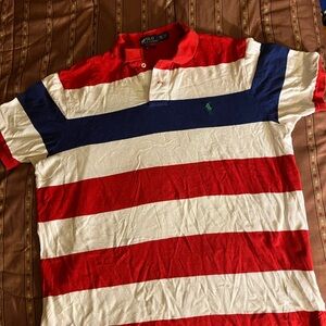 Ralph Lauren Men's Polo Shirt in Red, White, and Blue